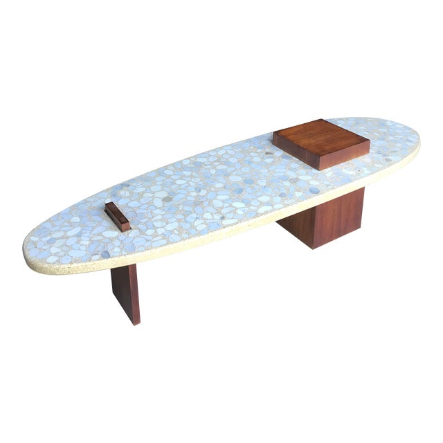 73 Terrazzo Walnut Surfboard Coffee Table Harvey Probber Style Chairish