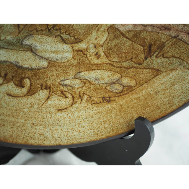 Mid-Century Paulet French Landscape Olive Fruit Bowl / Plate For Sale - Image 6 of 13