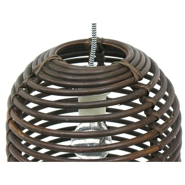 Rattan Ceiling Lamp, 1970s For Sale - Image 4 of 10