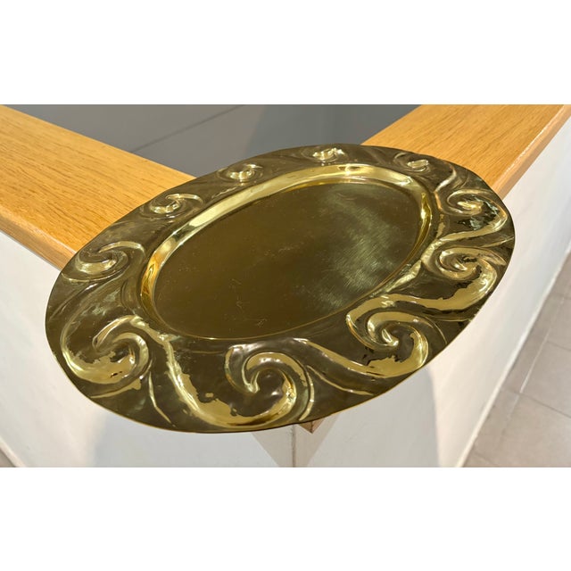 Gold-Plated Metal Decorative Serving Tray For Sale - Image 5 of 5