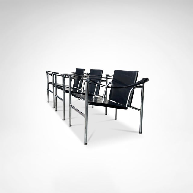 Bauhaus Vintage LC1 Armchair by Le Corbusier for Cassina, 1970s, Set of 3 For Sale - Image 3 of 13