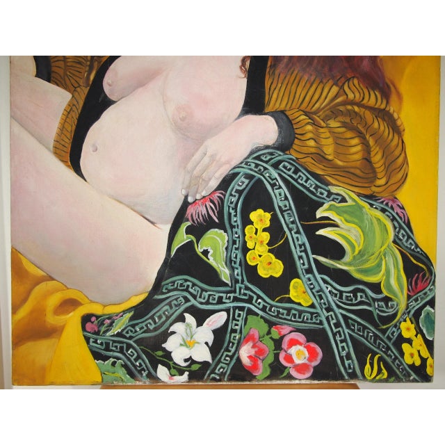 Mid-Century Modern Original Greta Thyssen Guenther Large Nude Portrait of Pregnant Woman - 40x30" For Sale - Image 3 of 6