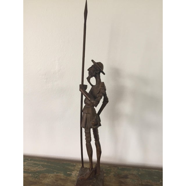 Vintage Wood Carved Don Quixote Statue Chairish