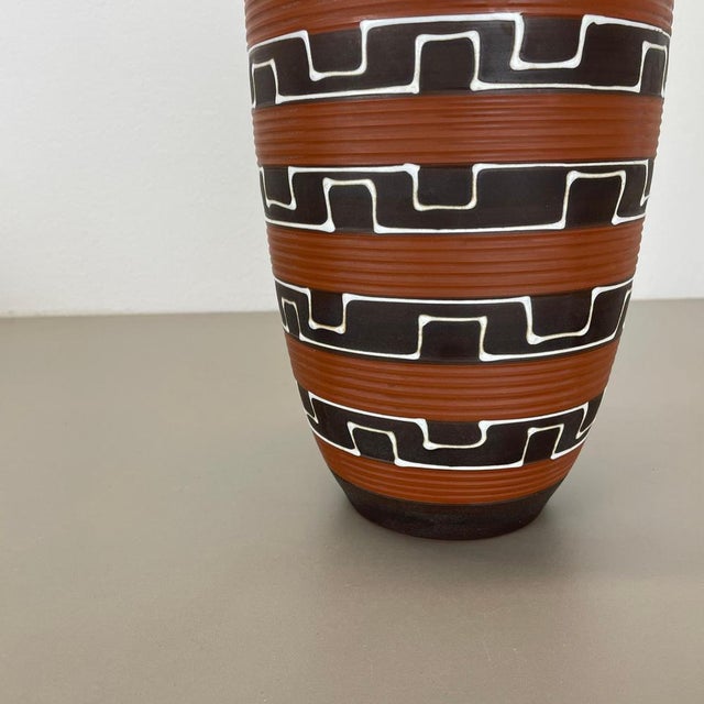 1950s Zig Zag Fat Lava Ceramic Vases from Ilkra Ceramics, 1950s For Sale - Image 5 of 18