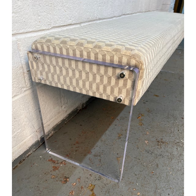 Late 20th Century Geometric Patterned Acrylic Bench by Lee Industries For Sale - Image 11 of 15