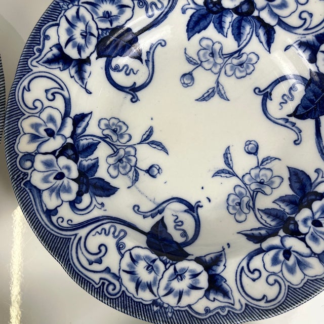 Flora Earthenware Soup Plates by Creil and Montereau, 1800s, Set of 6 For Sale - Image 11 of 14