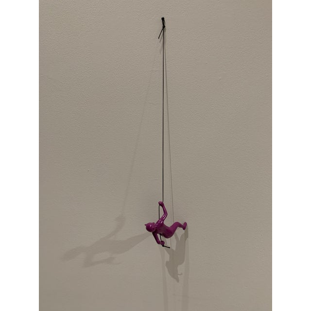 Purple Position 1 Climbing Man 3d Hanging Wall Art Sculpture For Sale - Image 4 of 6