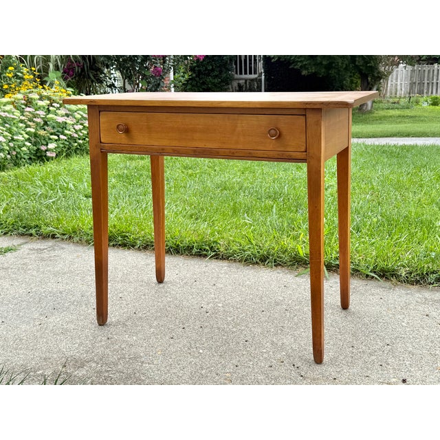 Midcentury Americana Maple Writing Desk With Wooden Knobs For Sale - Image 12 of 12