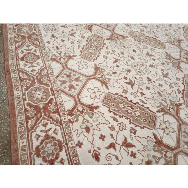 Rustic Galerie Shabab Collection Mid-20th Century Indian Cotton Agra Carpet For Sale - Image 3 of 8