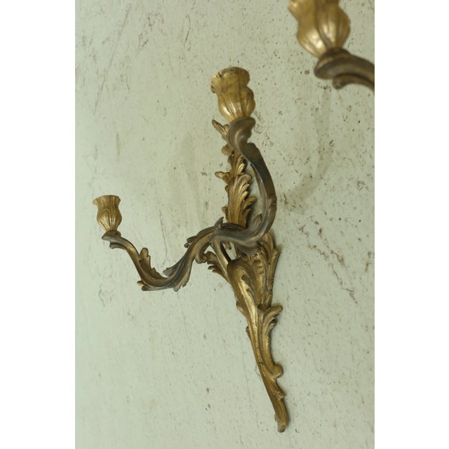French Louis XV Style Bronze Candelabras - a Pair For Sale In Philadelphia - Image 6 of 9