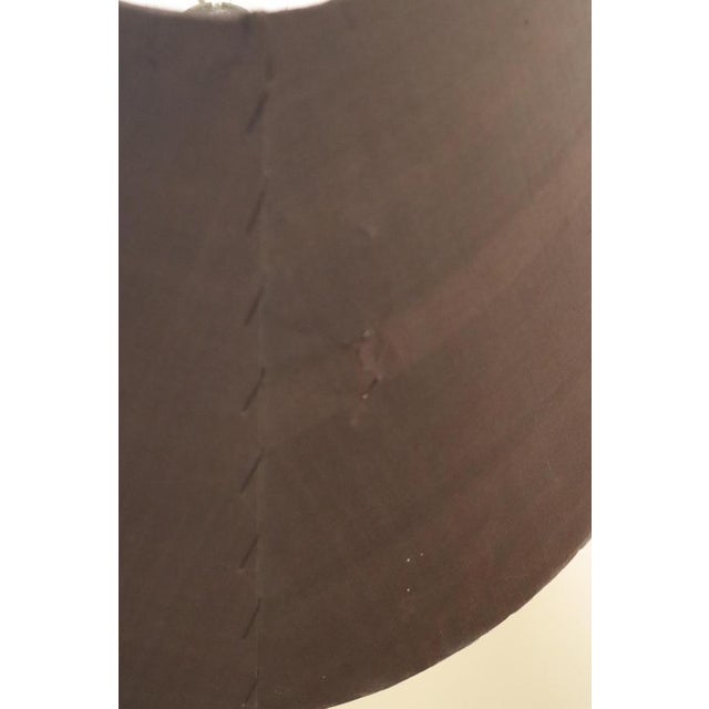 Mid-Century Modern Bicolor Metal and Silk Lampshade Table Lamp, France, 1960s For Sale - Image 10 of 18
