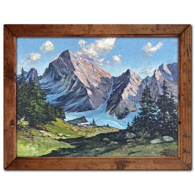 Anton Dembinski, Alpine Landscape, 20th Century, 1920s, Oil Painting For Sale - Image 16 of 16
