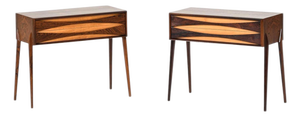Beech and Rosewood Bedside Tables by Rimbert Sandholt, 1960s, Set of 2