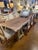 French farm table found in Provence. Saw horse leg base with weathered reclaimed wood top. 131”l x 40”d x 32”h 41-024