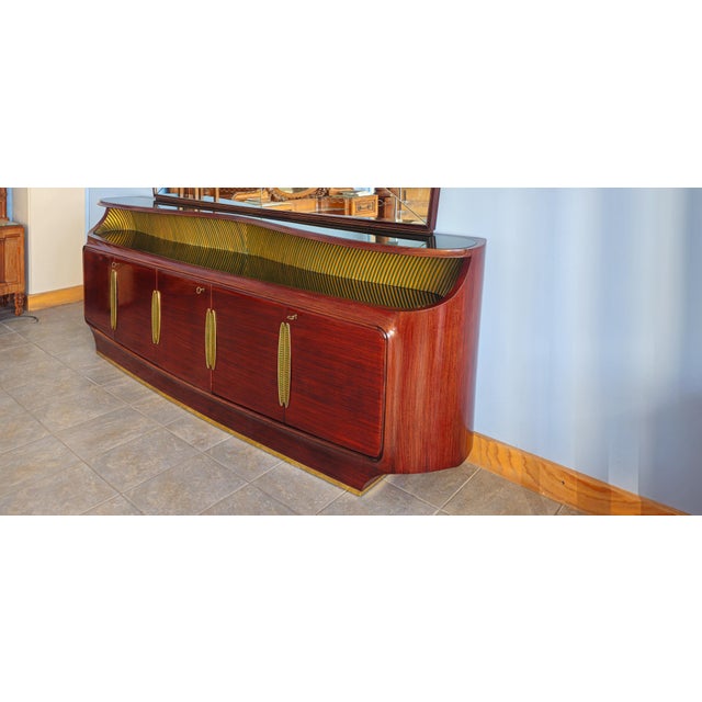 Metal Mid-Century Italian Sideboard with Mirror from Vittorio Dassi, 1950s For Sale - Image 7 of 18