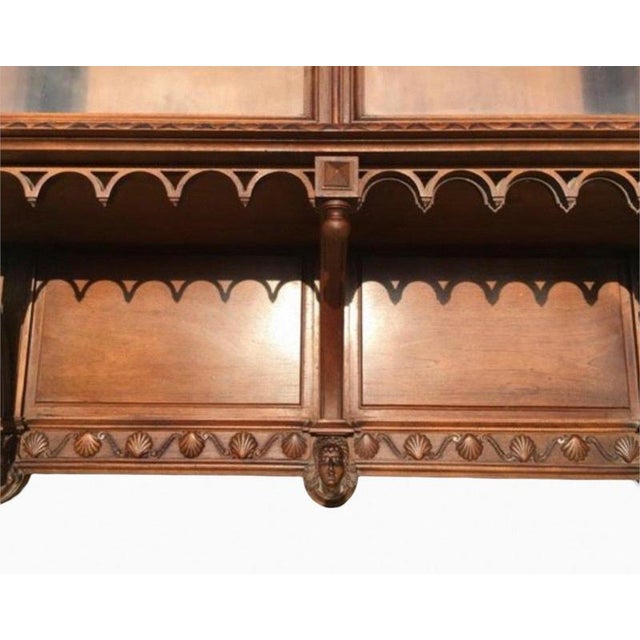 Renaissance Style Wall Showcase in Walnut For Sale - Image 5 of 12