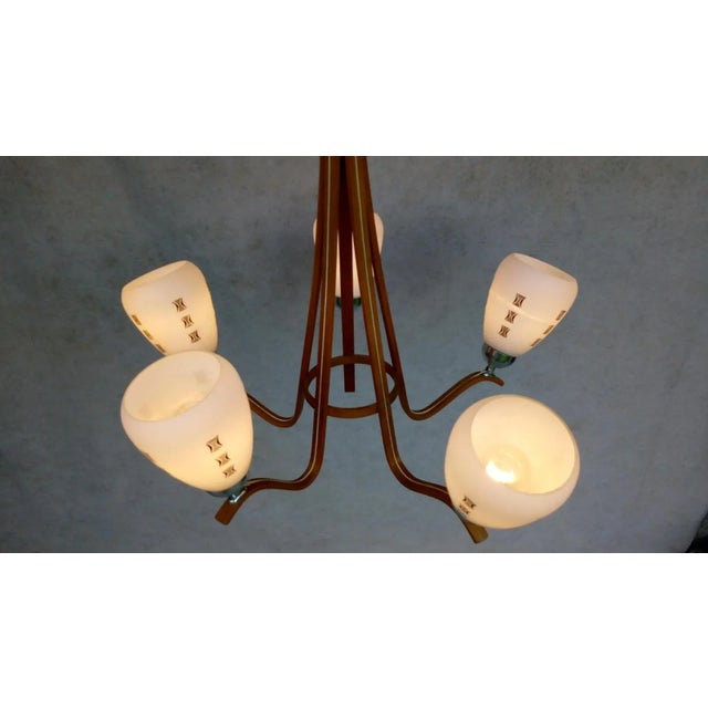 Wood Wooden Chandelier, 1970s For Sale - Image 7 of 16