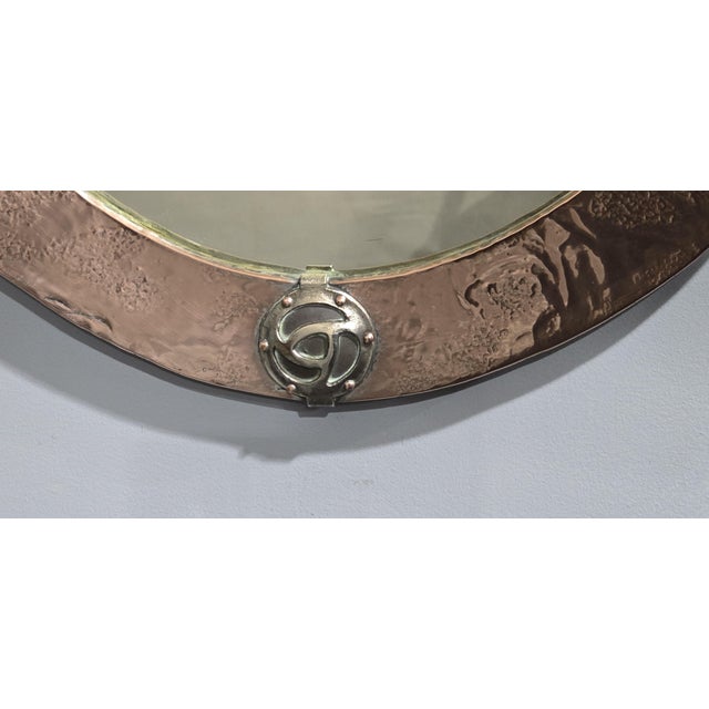 1910s Arts and Crafts Oval Copper Mirror, 1910s For Sale - Image 5 of 8