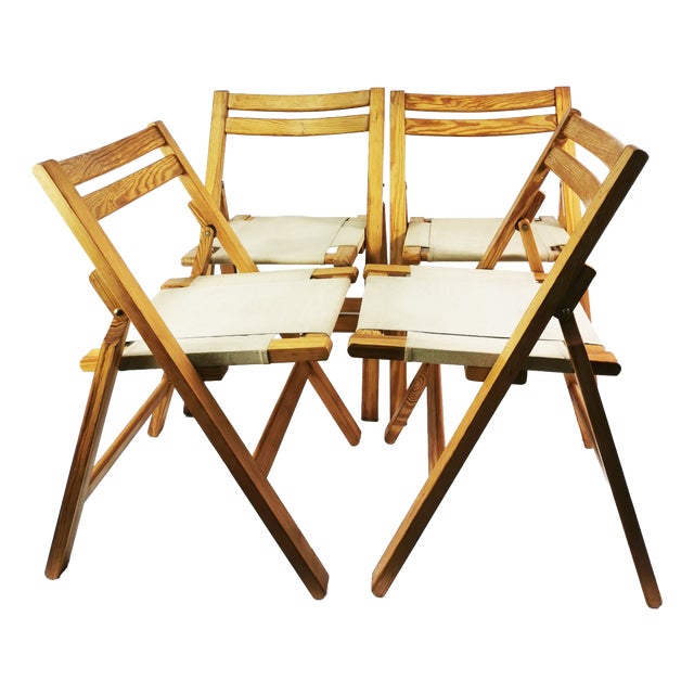 Folding Chairs from Biała Podlaska Furniture Factory, 1970s, Set of 4 For Sale