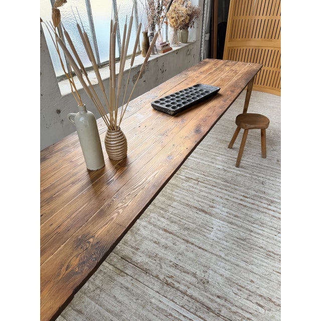 Pine Farmhouse Table, 1950 For Sale - Image 9 of 18