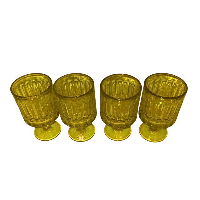 Mid-Century Modern 1969 Chartreuse Wine Goblets, S/4 For Sale - Image 3 of 6
