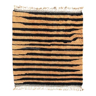 Moroccan Tiger Stripe Wool Rug For Sale
