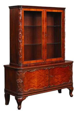 Art Nouveau Display Cabinet in Walnut, 20th Century
