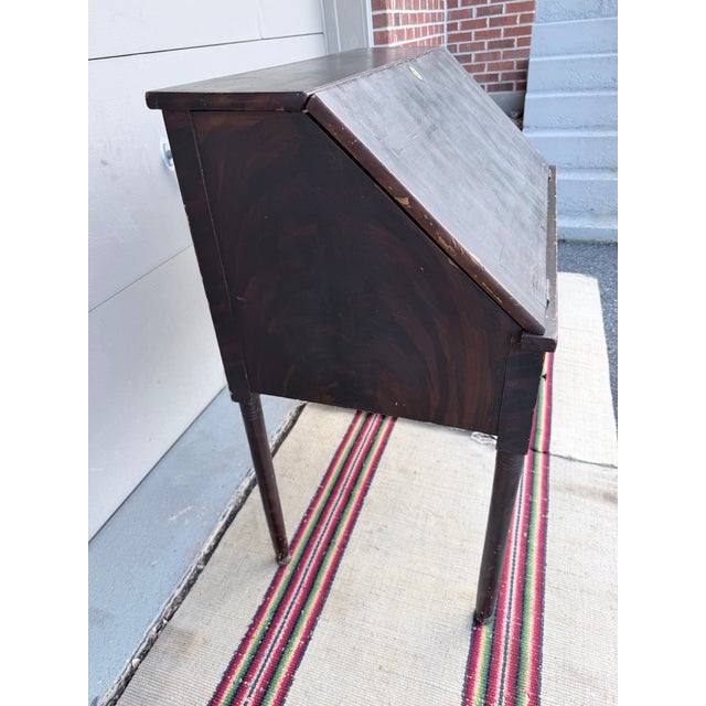 Antique Lancaster County Pennsylvania Sheraton Paint-Decorated Slant-Front Shopkeeper's Desk 1830-1840's A striking and...