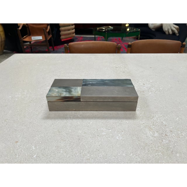 Metal Vintage Italian Rectangular Decorative Box 1980s For Sale - Image 7 of 8