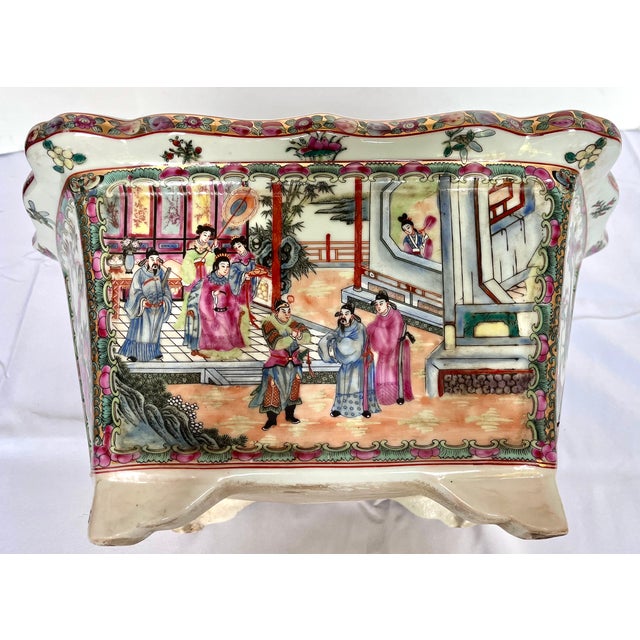Early 20th Century Vintage Chinese Rose Famile Hexagonal Footed Jardiniere For Sale - Image 5 of 18