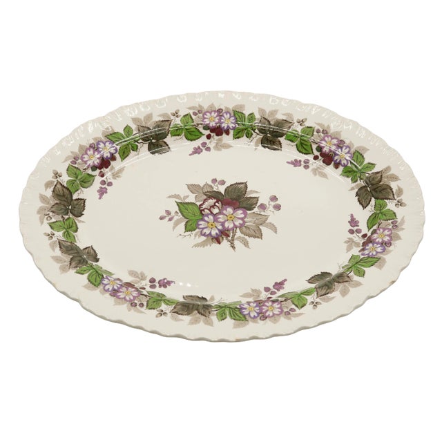 Floral Ceramic Serving Platter by Wedgwood For Sale