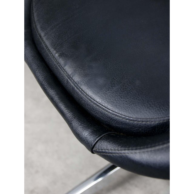 Vintage Italian Black Leatherette and Chrome Swivel Chair, 1970s For Sale - Image 10 of 18