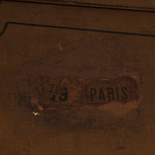 Textile Vintage Cube Shaped Trunk For Sale - Image 7 of 10