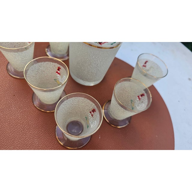 1970s Glass Decanter with Glasses, 1960s, Set of 7 For Sale - Image 5 of 11