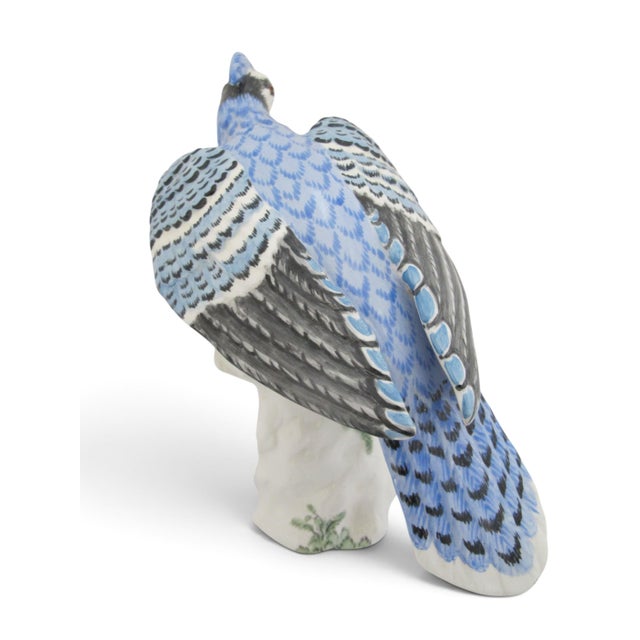 Blue Staffordshire Hand Painted Porcelain Blue Jay Figurine Pair With Box For Sale - Image 8 of 18
