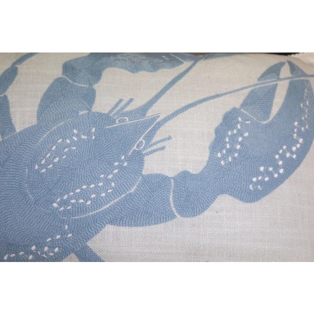 Nautical Pair of Nautica Embroidered Lobster Lumbar Pillows For Sale - Image 3 of 7
