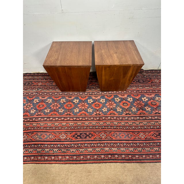 Pair of Vintage Mahogany Storage Side Tables For Sale In New York - Image 6 of 7