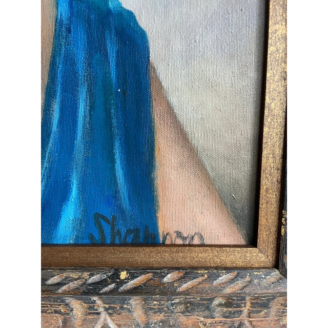 1968 Original Framed Female Portrait Painting Signed Shannon For Sale - Image 4 of 13