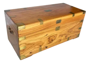 19th Century English Camphor Wood Campaign Chest