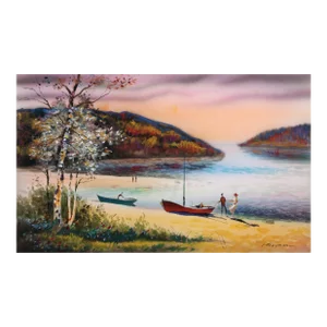 Evening on the Lake, Erik Freyman Watercolor With Pastels on Paper, Signed in Pen