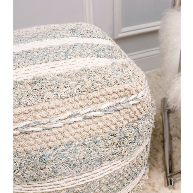 Beige Pasargad Home Grandcanyon Cotton Braided Pouf For Sale - Image 8 of 11