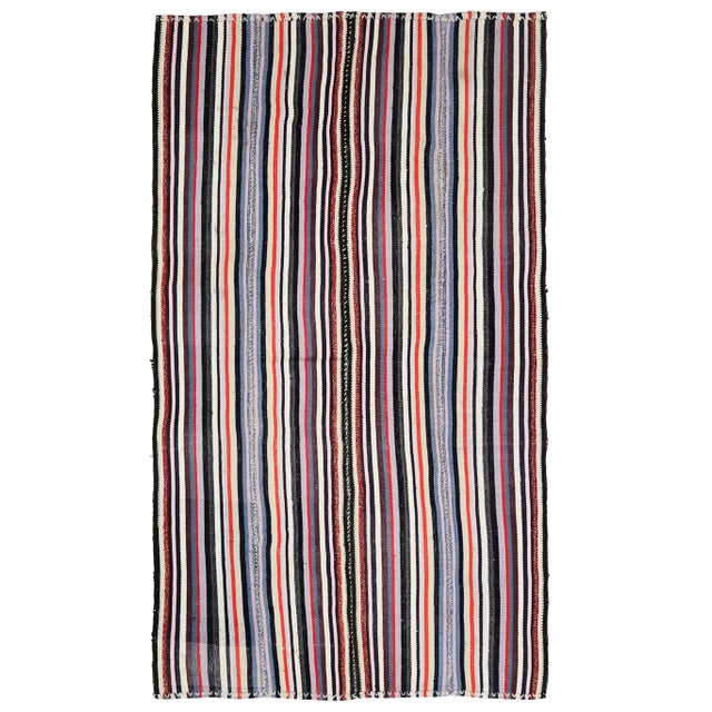 Vintage Turkish Hand-Knotted Wool Cotton Pink Kilim Area Rug For Sale - Image 10 of 10