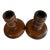 Rustic Turned Wood Candlestick Holders, Pair For Sale