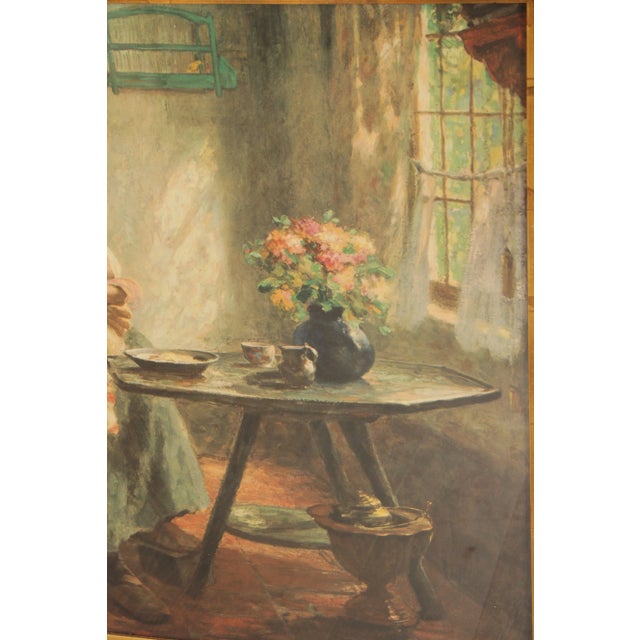 Vintage 'Mother and Children' Large Print After Evert Pieters, Custom Framed For Sale - Image 9 of 13