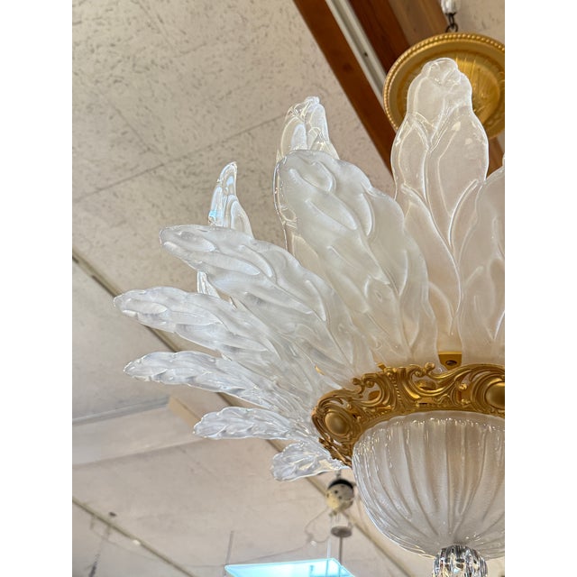 2020s Myran Allan Murano Swan Feather Semi-Flush Mount For Sale - Image 5 of 16