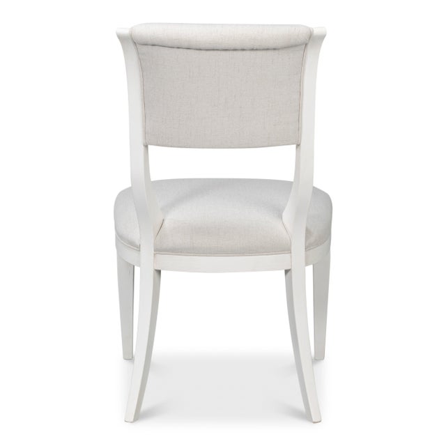Klismos Dining Chairs in White with Cream Seats, Sets of 2 For Sale - Image 4 of 11