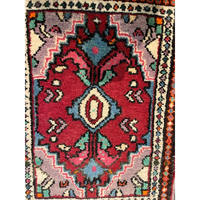 1990s Handwoven Persian Hamedan Area Rug 1'4" X 1'9"