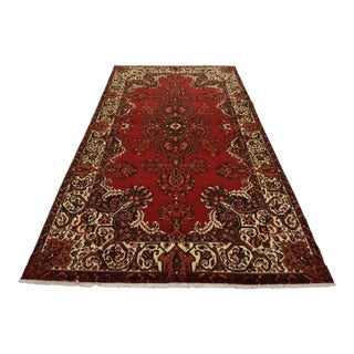 Baloch Rug 7’5” X 11’3” Red Wool Vintage Traditional Hand-Knotted Carpet For Sale