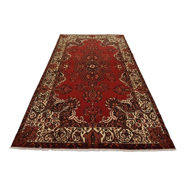 Baloch Rug 7’5” X 11’3” Red Wool Vintage Traditional Hand-Knotted Carpet For Sale