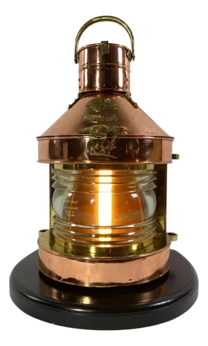 Copper Ships Masthead Lantern On Base